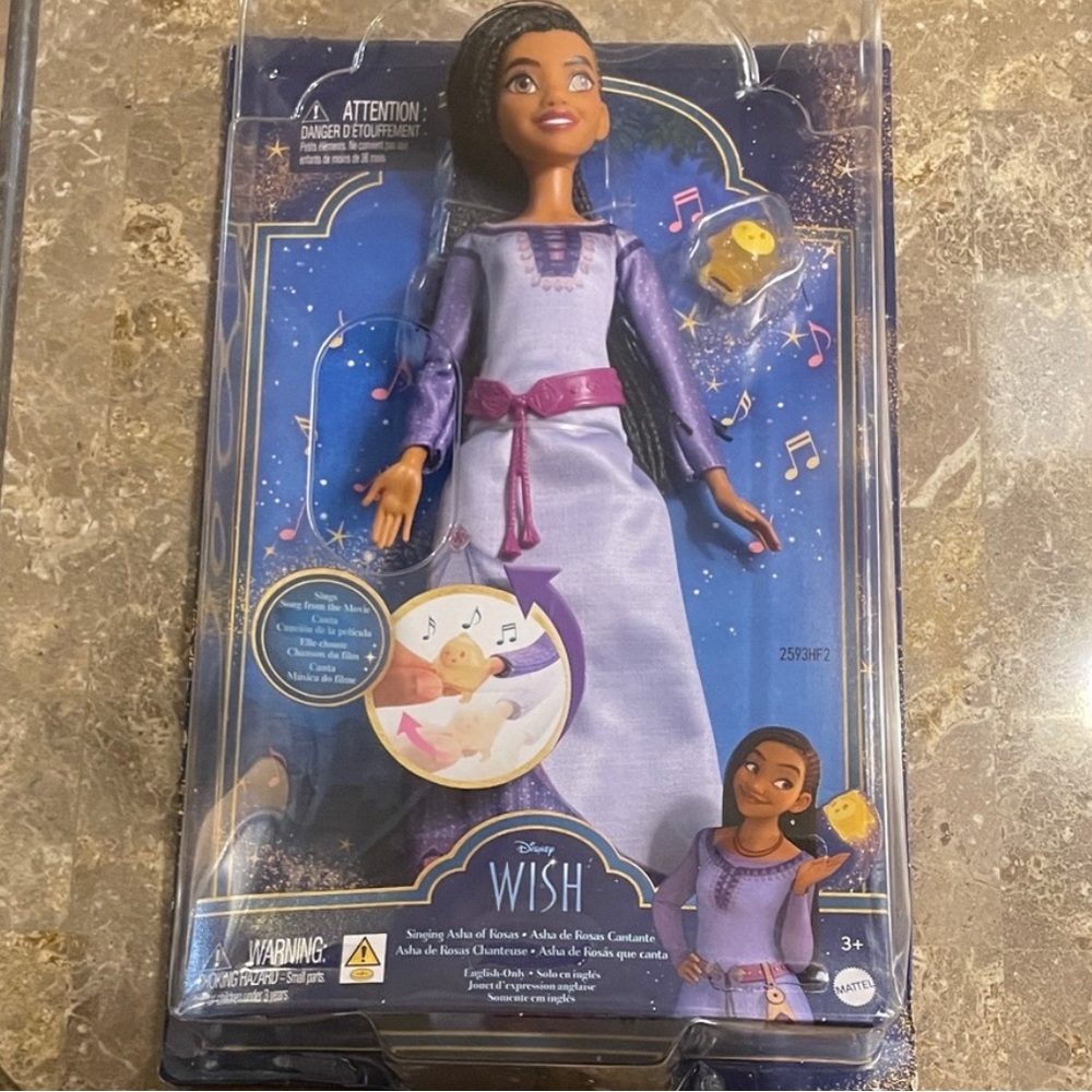 Disney Wish Singing Asha of Rosas Doll with Star Figure by Mattel Ages 3